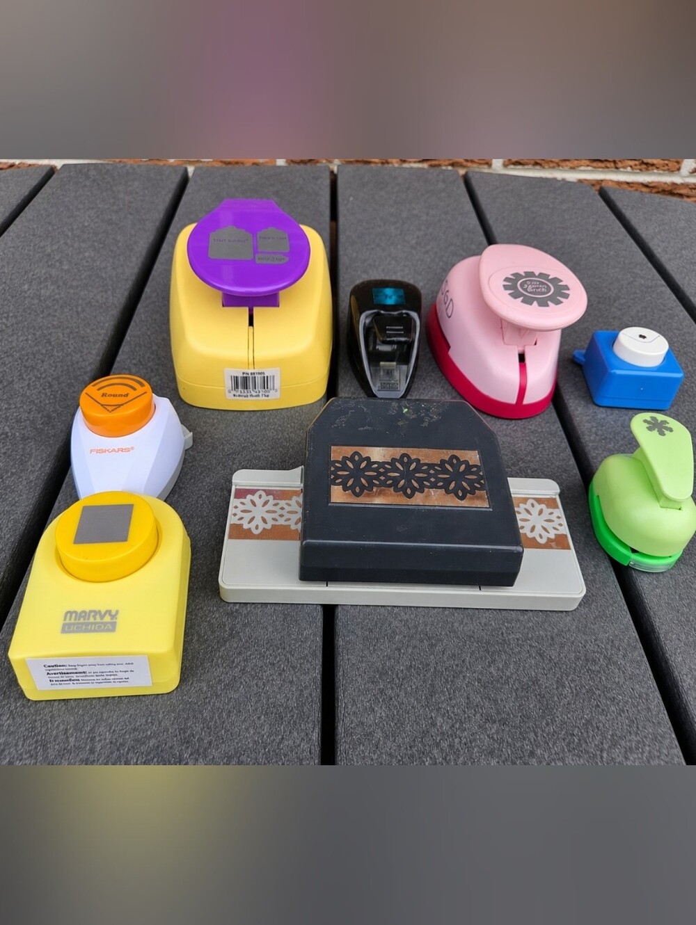 8pc Paper Craft Punch Lot McGill EK Tools Fiskars i-Top CARL Scrapbooking